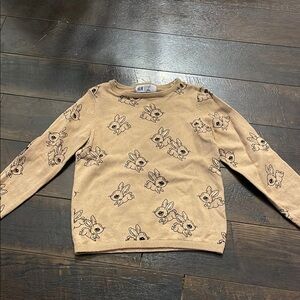 H&M Kids Tan Bunny Print Sweater
